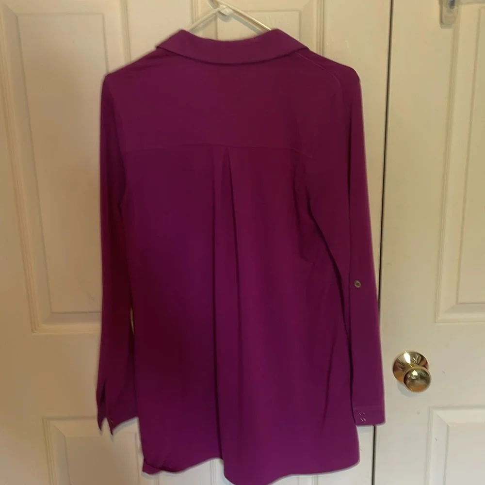 Soft Surroundings Magenta Button-Down Shirt small - Picture 6 of 7